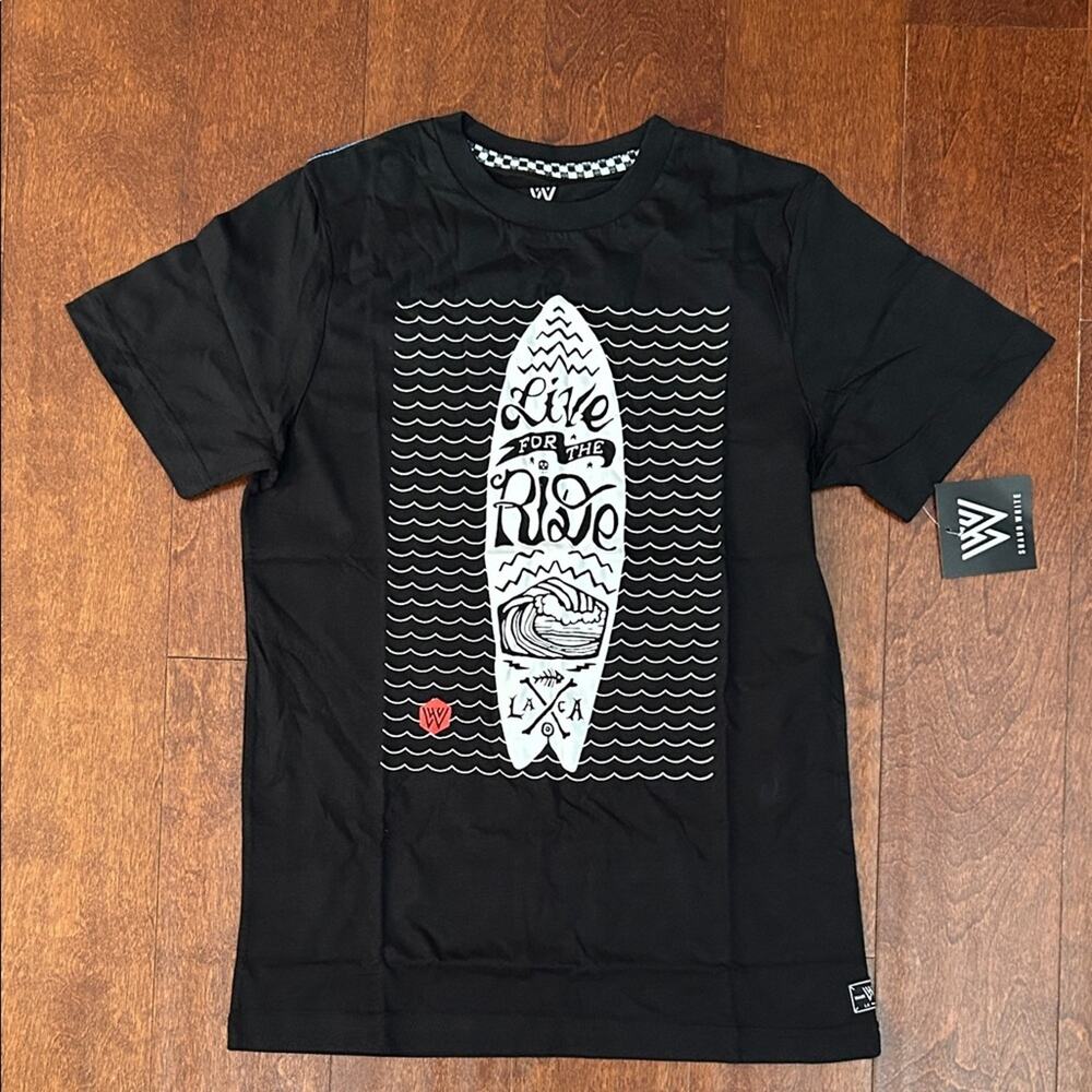 Shaun White Boy’s Black Skater Tee Shirt, Size Large 12/14, NWT